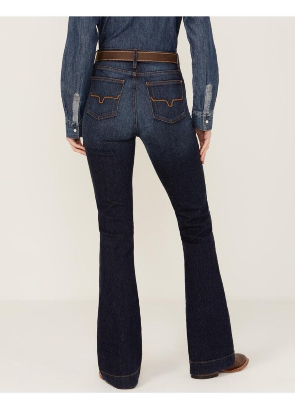 Kimes Ranch Jennifer high rise wide leg jeans dark wash NEW 16x 34